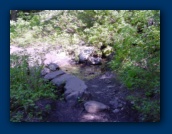 Seasonal creek
crosses the trail