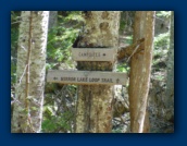 Trail sign at the head
of Mirror Lake