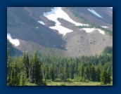 Closeup of the base
of Mount Jefferson